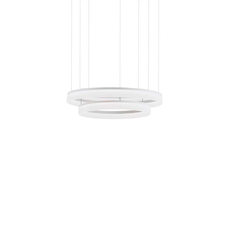 Lámpara de techo colgante LedsC4 Circ grande LED blanco matizado 3000K Ø80+Ø100cm 00-3648-BW-M3