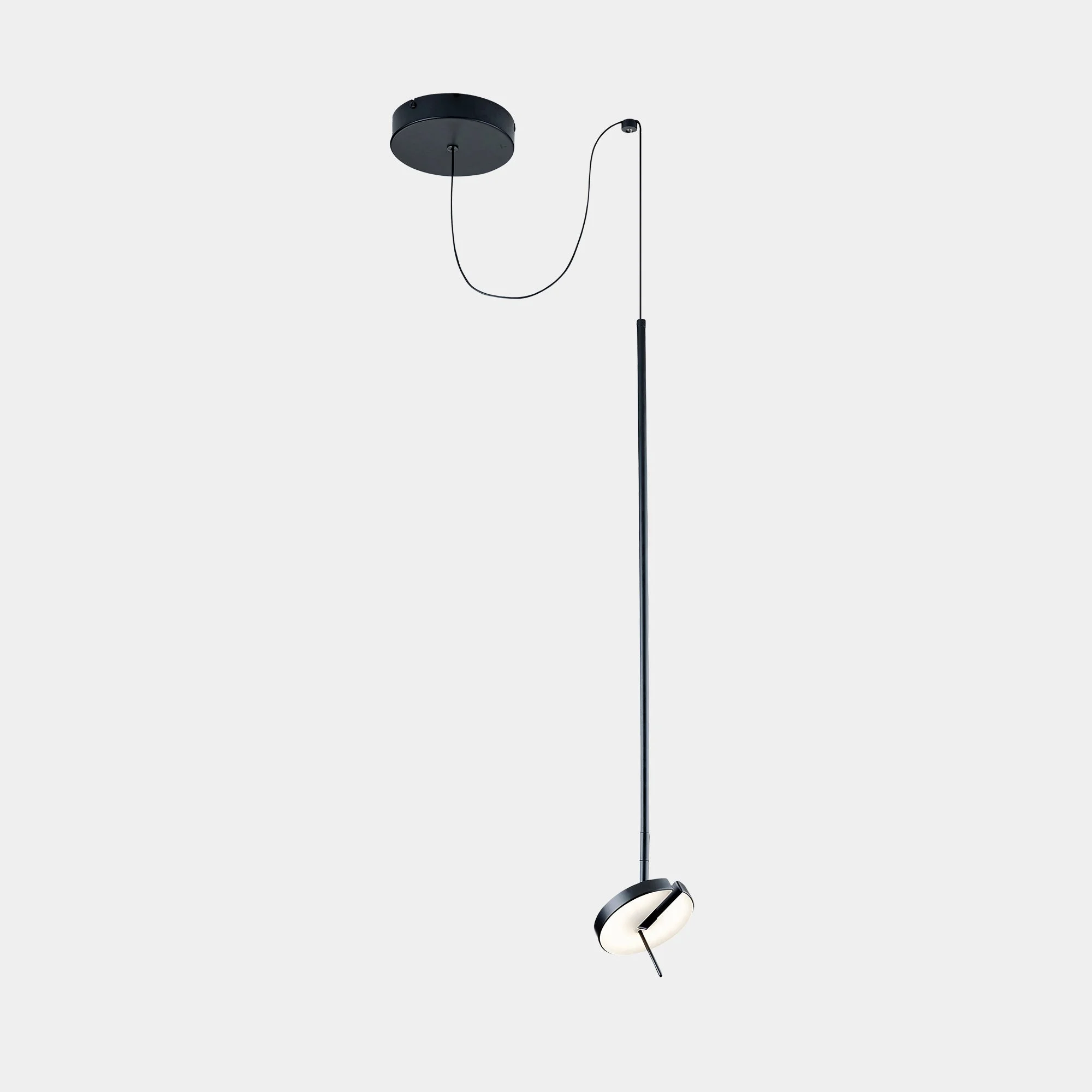 Lámpara de techo colgante LedsC4 Invisible Single Fixed LED negro matizado 2700K 00-7382-05-05