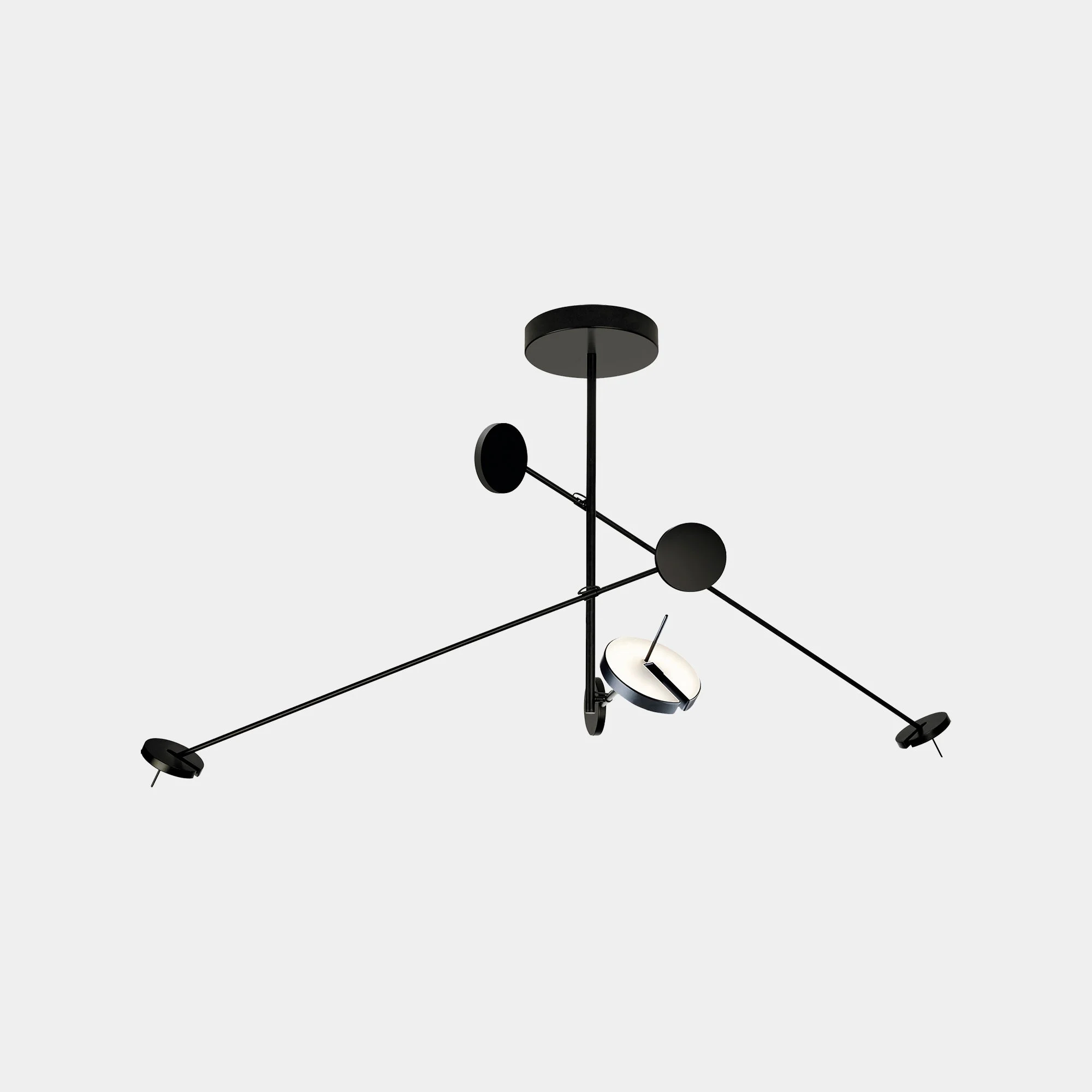 Lámpara de techo colgante LedsC4 Invisible Triplex grande LED negro matizado 00-7384-05-05