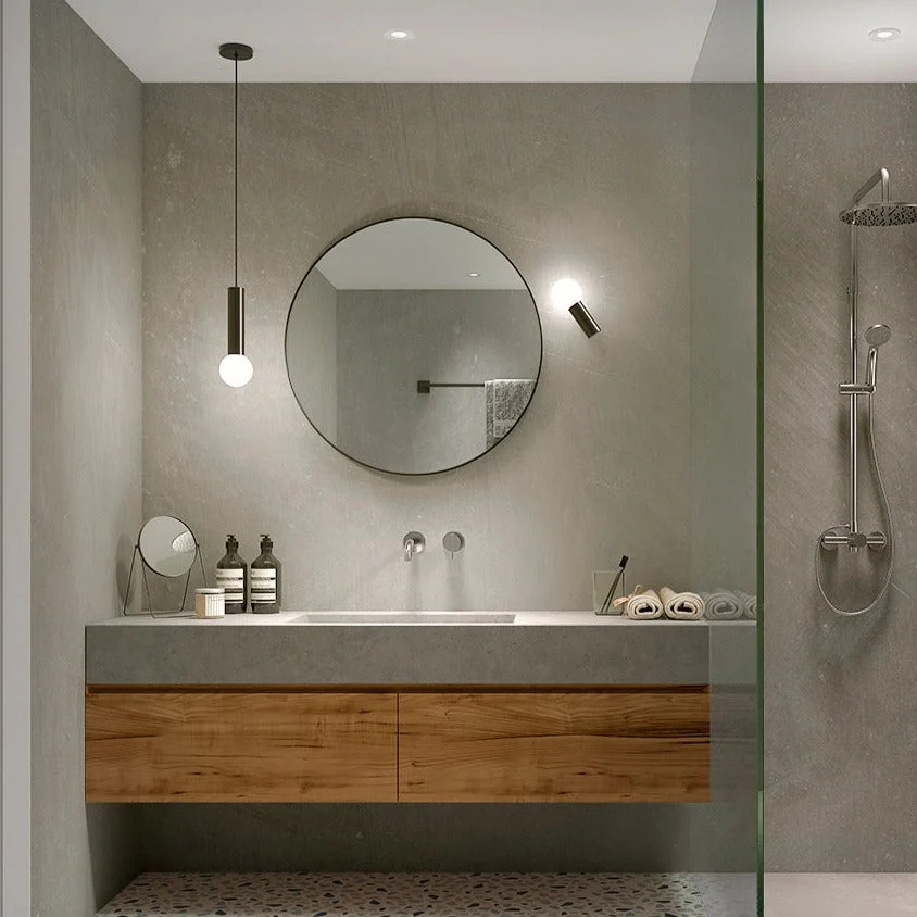Lámpara de baño colgante LedsC4 Mist E14 negro IP44 00-8337-05-F9