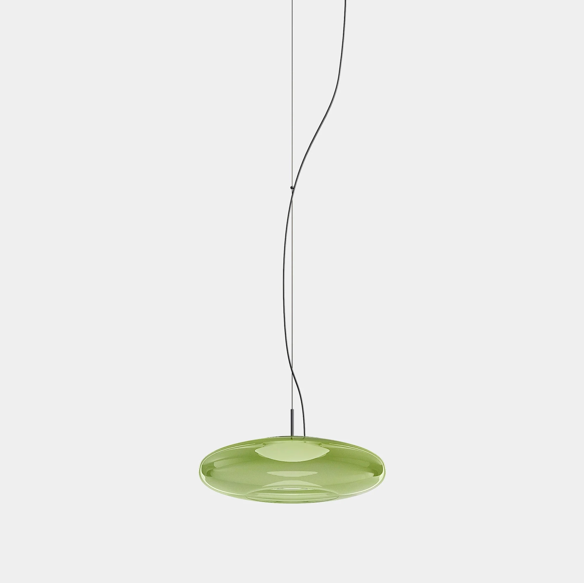 Lámpara de techo colgante LedsC4 Plat Recessed LED negro verde CCT regulable DALI 00-8406-05-08