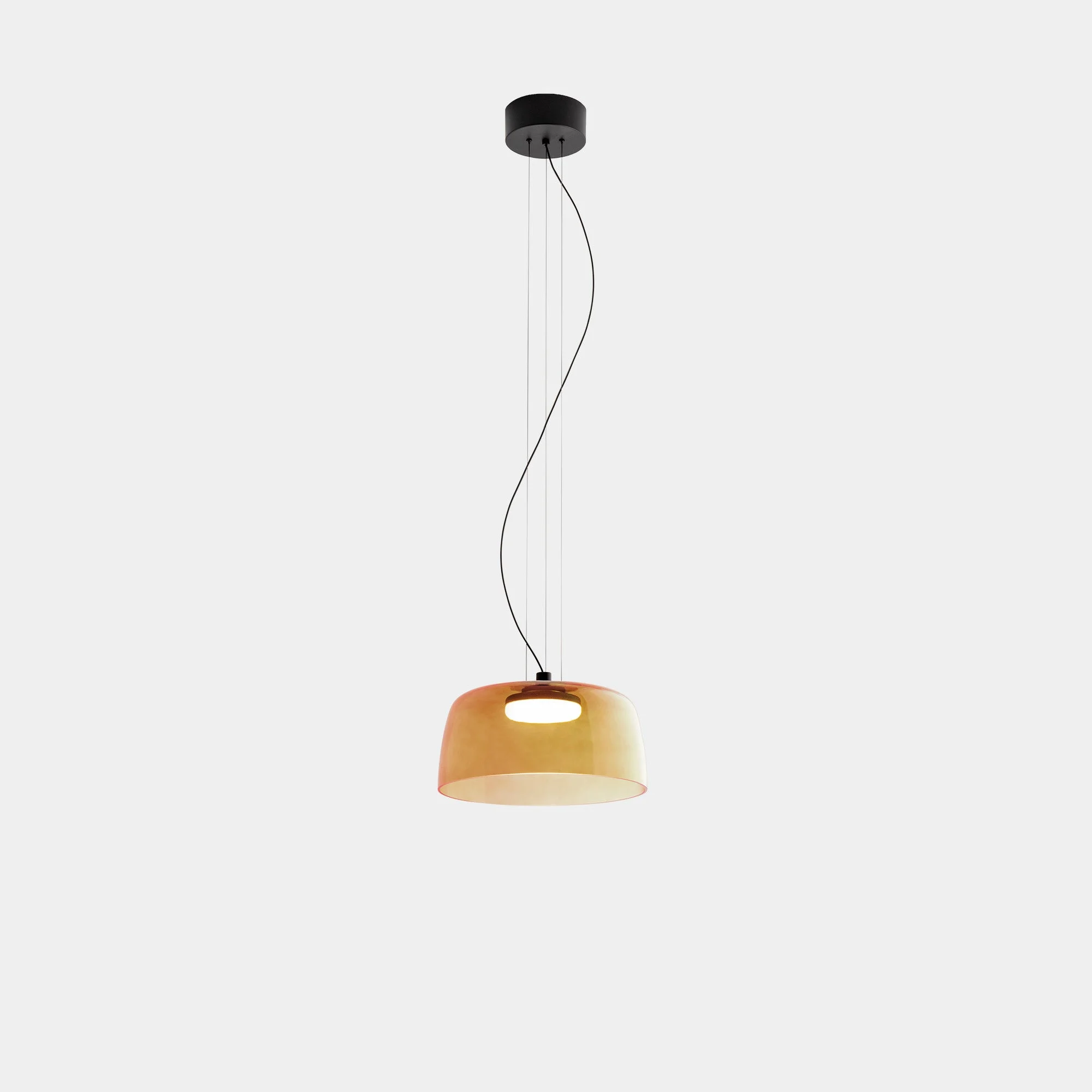 Lámpara de techo colgante LedsC4 Levels LED negro ámbar CCT regulable Ø32cm 00-A025-05-15