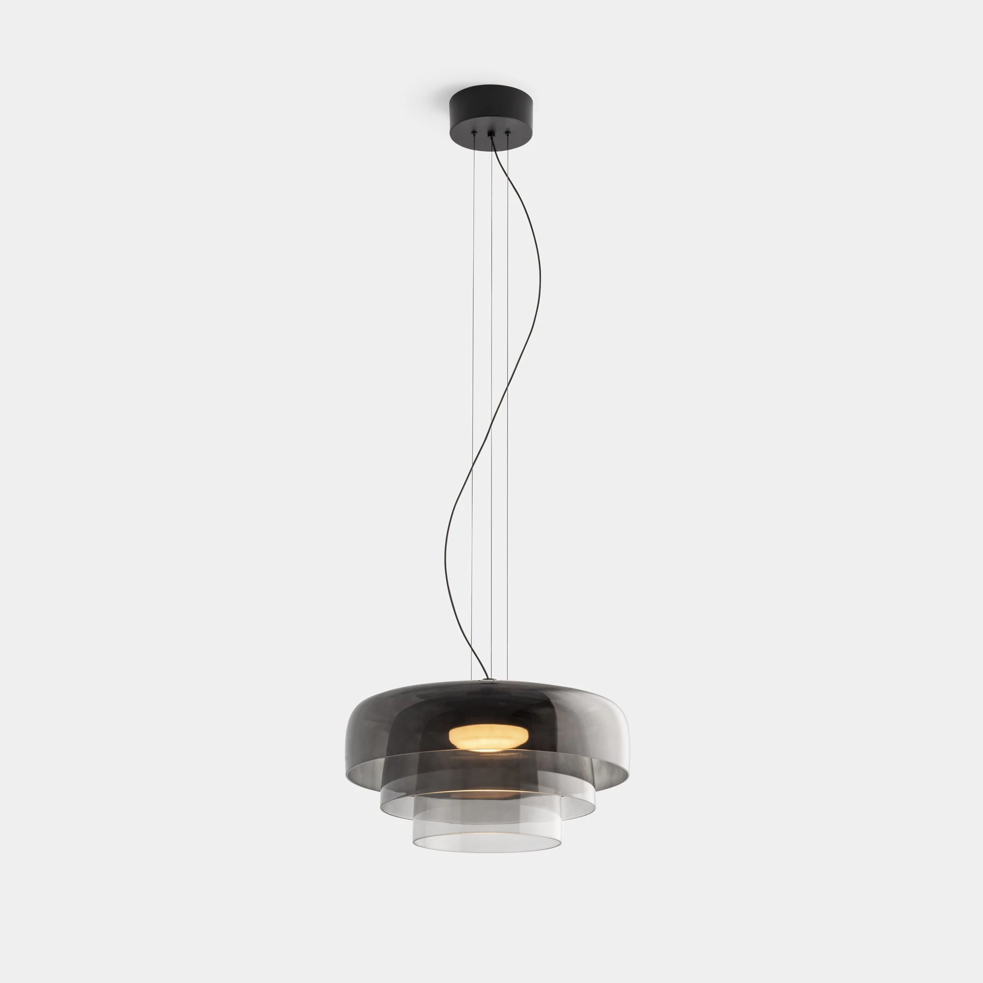 Lámpara de techo colgante LedsC4 Levels LED 3 luces negro fumé CCT regulable 00-A041-05-12
