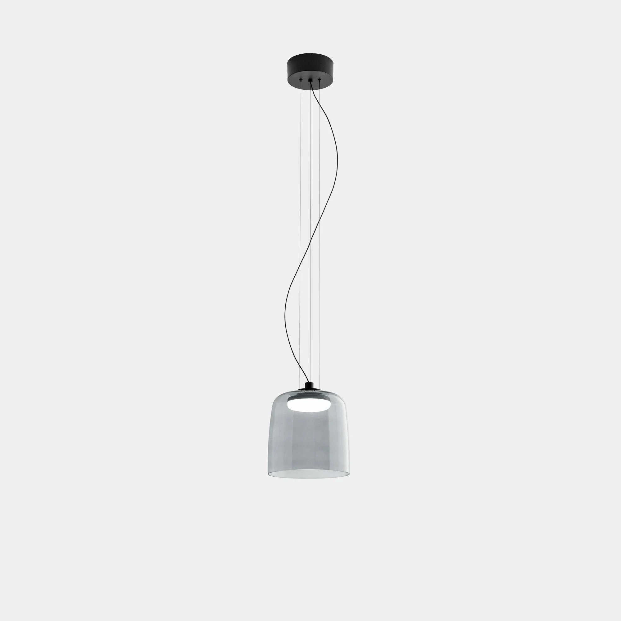 Lámpara de techo colgante LedsC4 Levels LED negro fumé CCT regulable DALI Ø22cm 00-A042-05-12