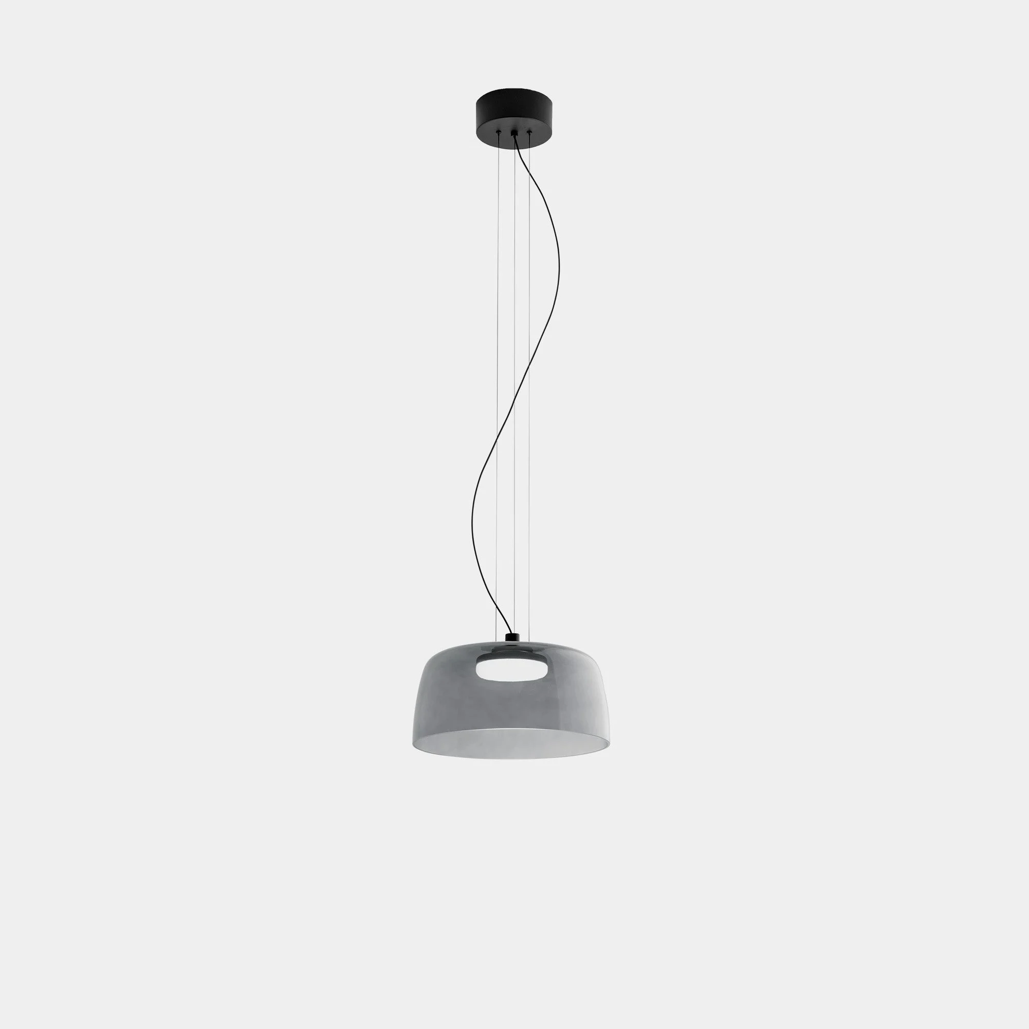 Lámpara de techo colgante LedsC4 Levels LED negro fumé CCT regulable DALI Ø32cm 00-A043-05-12