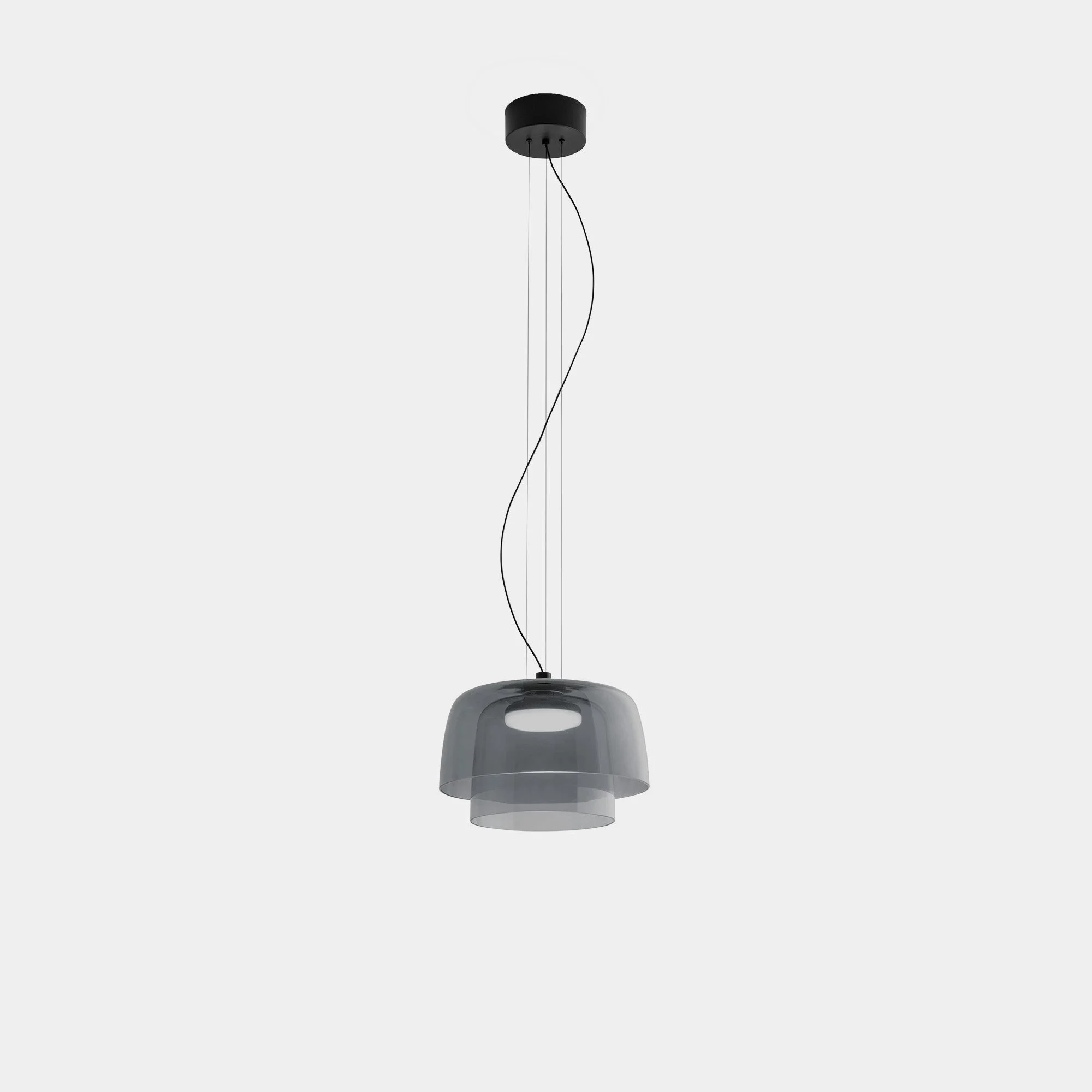 Lámpara de techo colgante LedsC4 Levels LED 2 luces negro fumé CCT regulable DALI 00-A045-05-12
