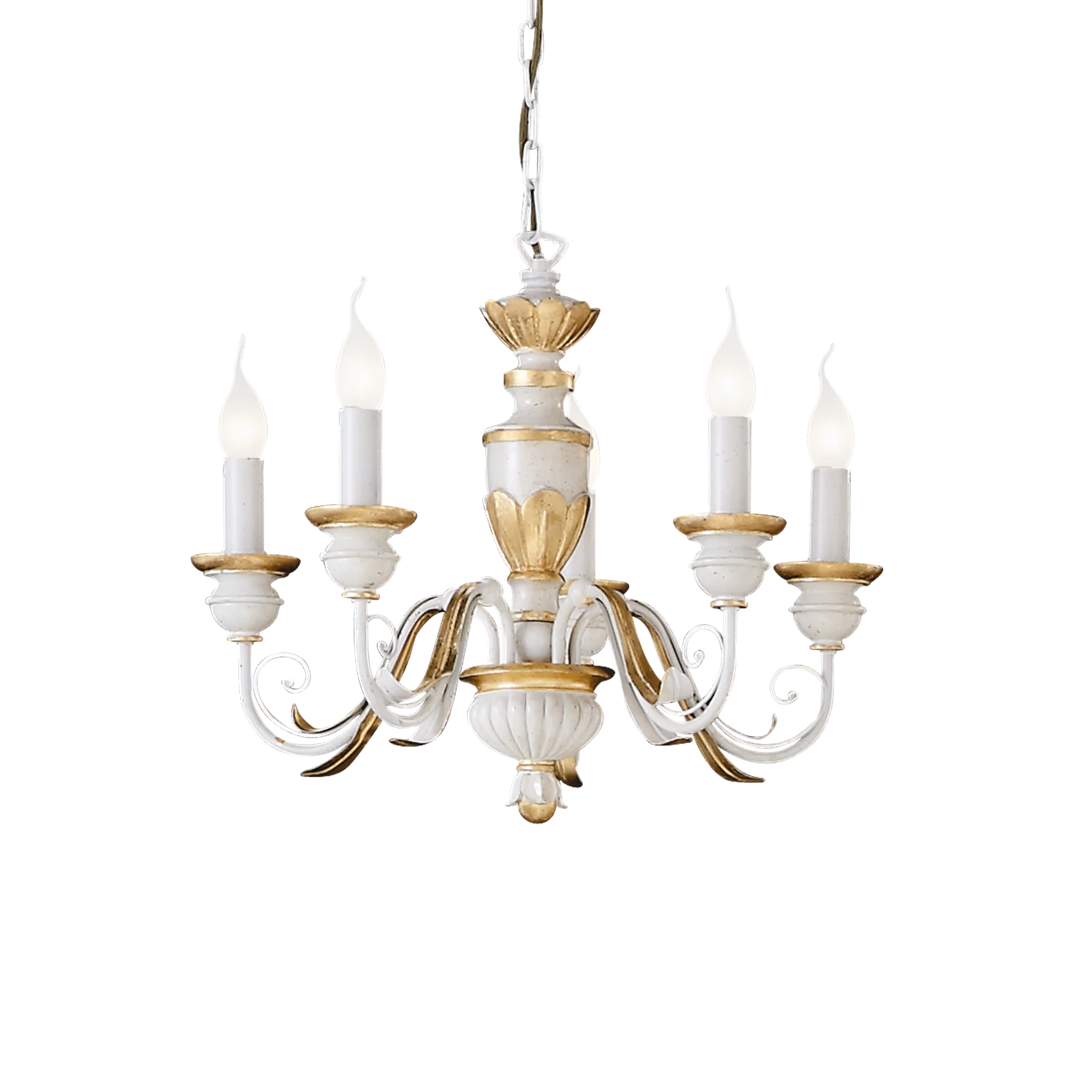 Lámpara colgante Ideal Lux Firenze blanco 5 luces 200W Ø55cm