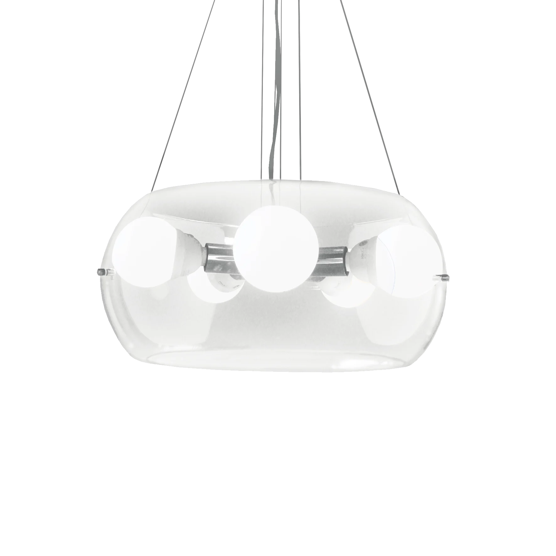 Lámpara colgante Ideal Lux Audi-10 transparente cristal 5 luces 300W Ø48,5cm