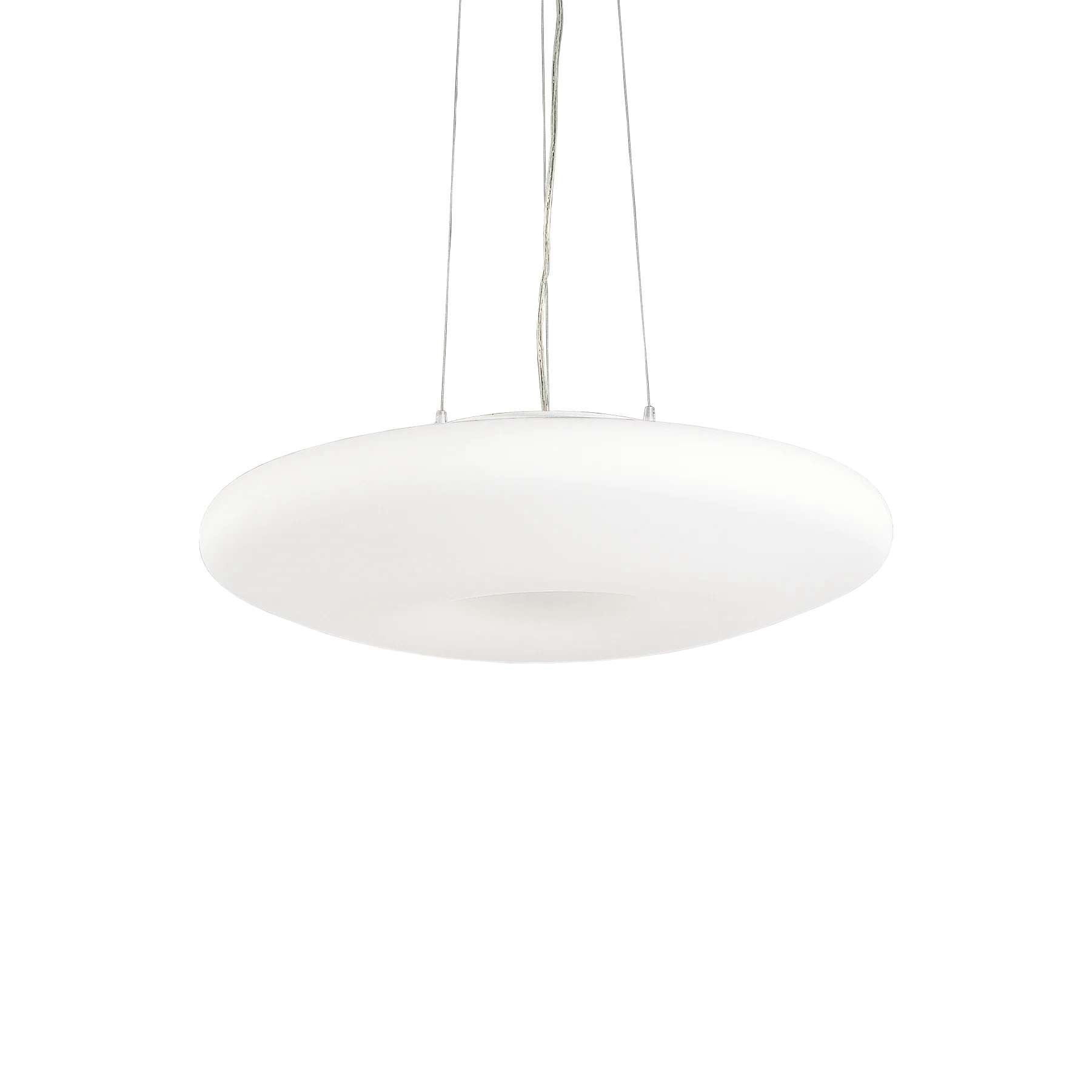 Lámpara colgante Ideal Lux Glory blanco cristal 3 luces 180W Ø50cm