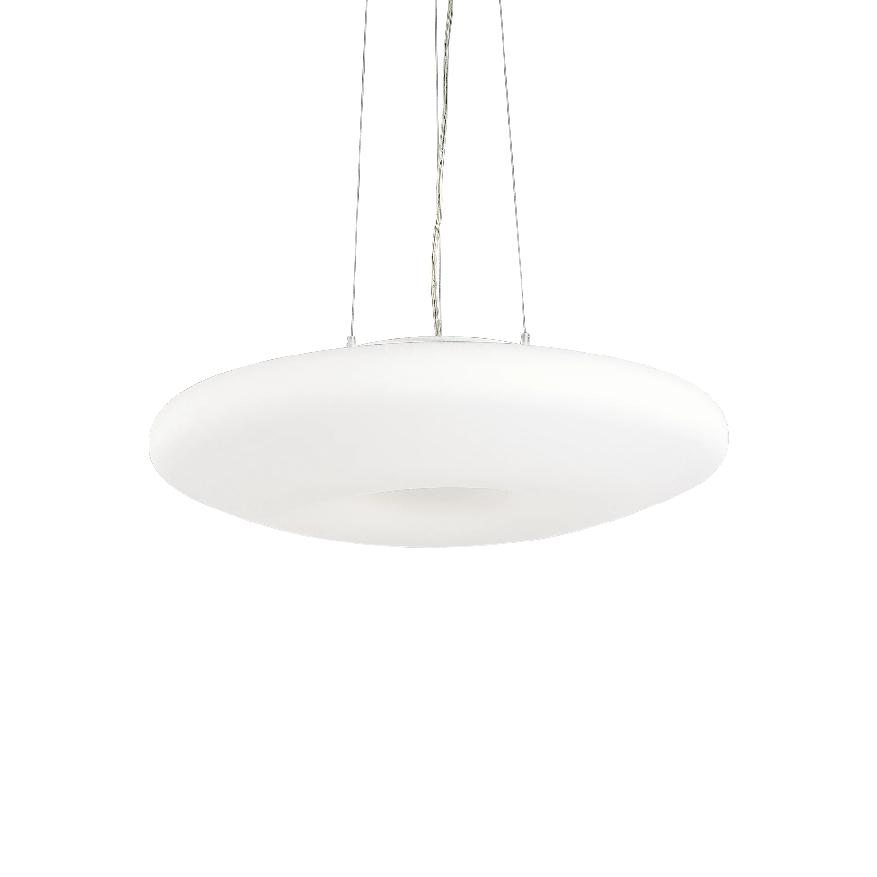 Lámpara colgante Ideal Lux Glory blanco cristal 5 luces 300W Ø60cm