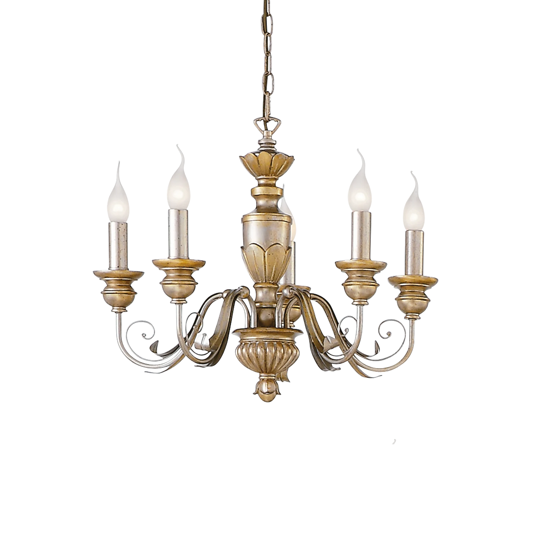 Lámpara colgante Ideal Lux Firenze dorado 5 luces 200W Ø55cm