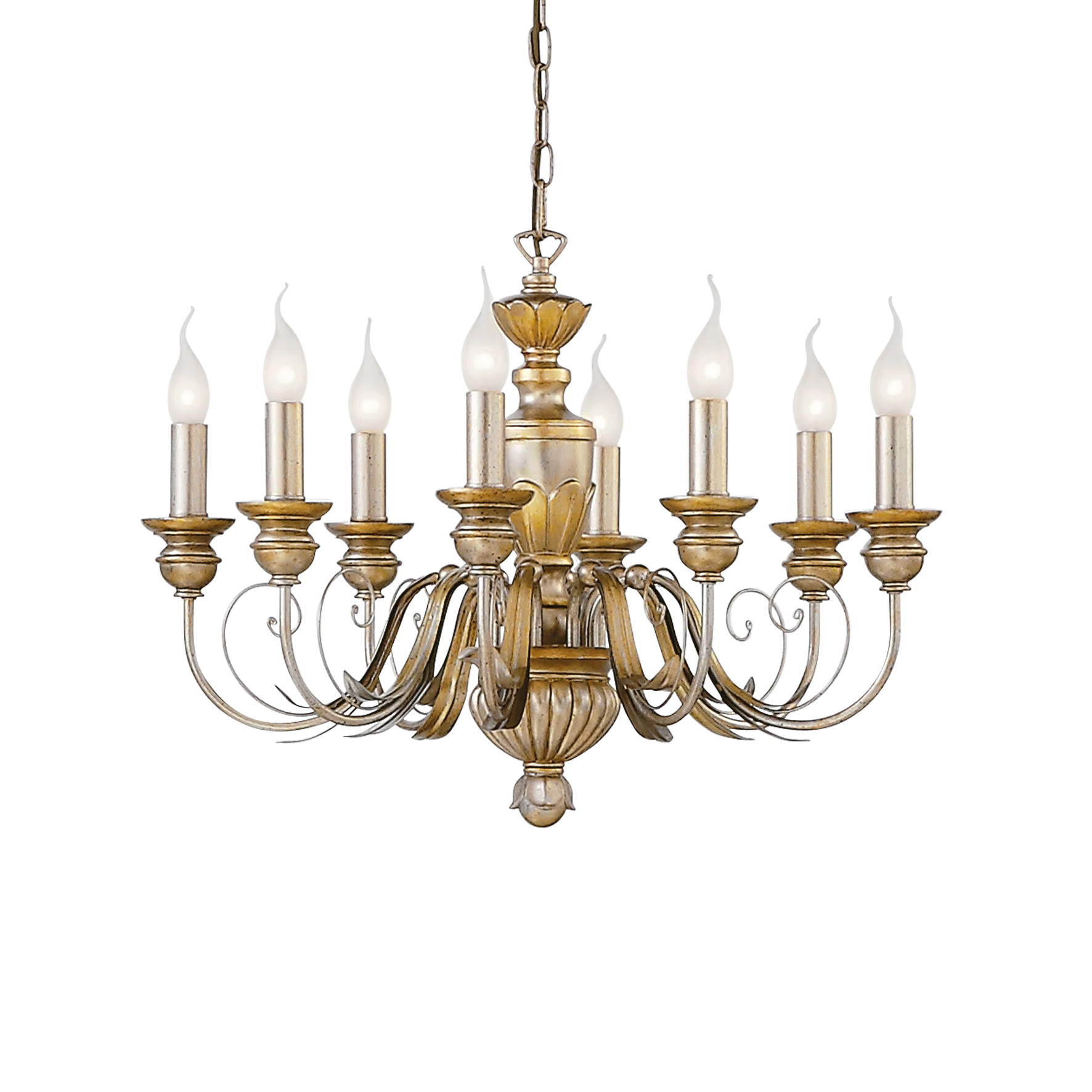 Lámpara colgante Ideal Lux Firenze dorado 8 luces 320W Ø64cm