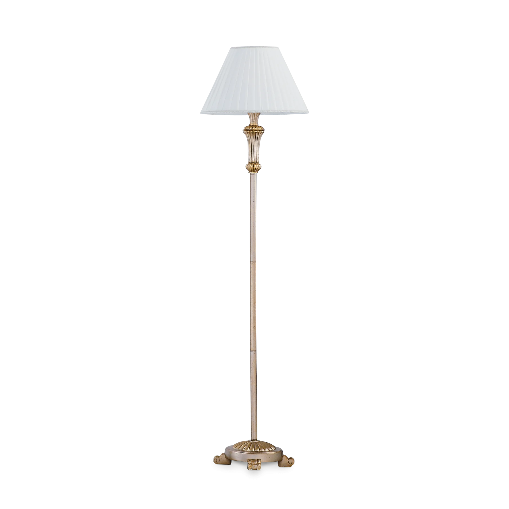 Lámpara de pie Ideal Lux Firenze dorado tela 60W 165cm