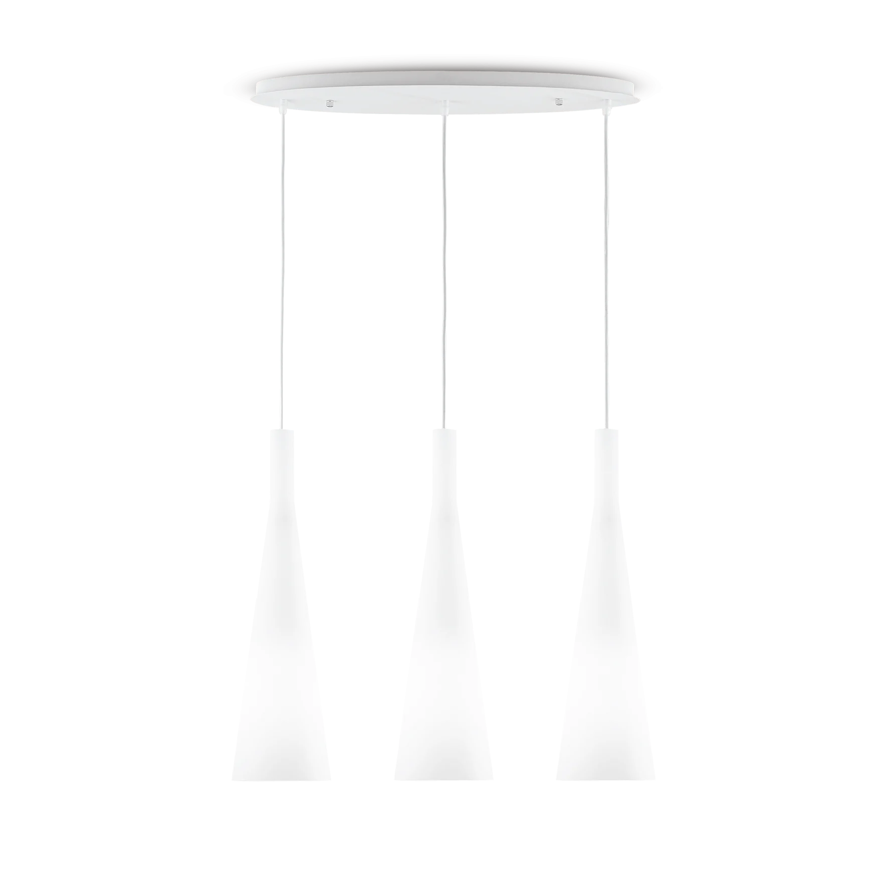 Lámpara colgante Ideal Lux Milk blanco cristal 3 luces 126W 62cm