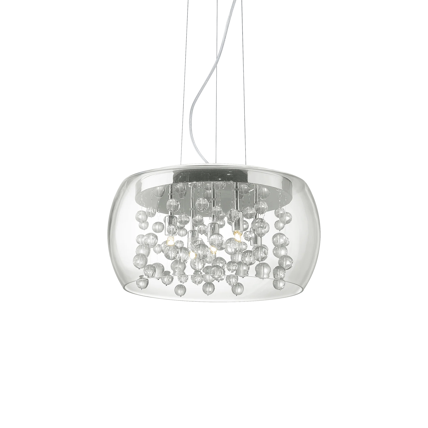 Lámpara colgante Ideal Lux Audi-80 transparente cristal 5 luces 200W Ø40cm