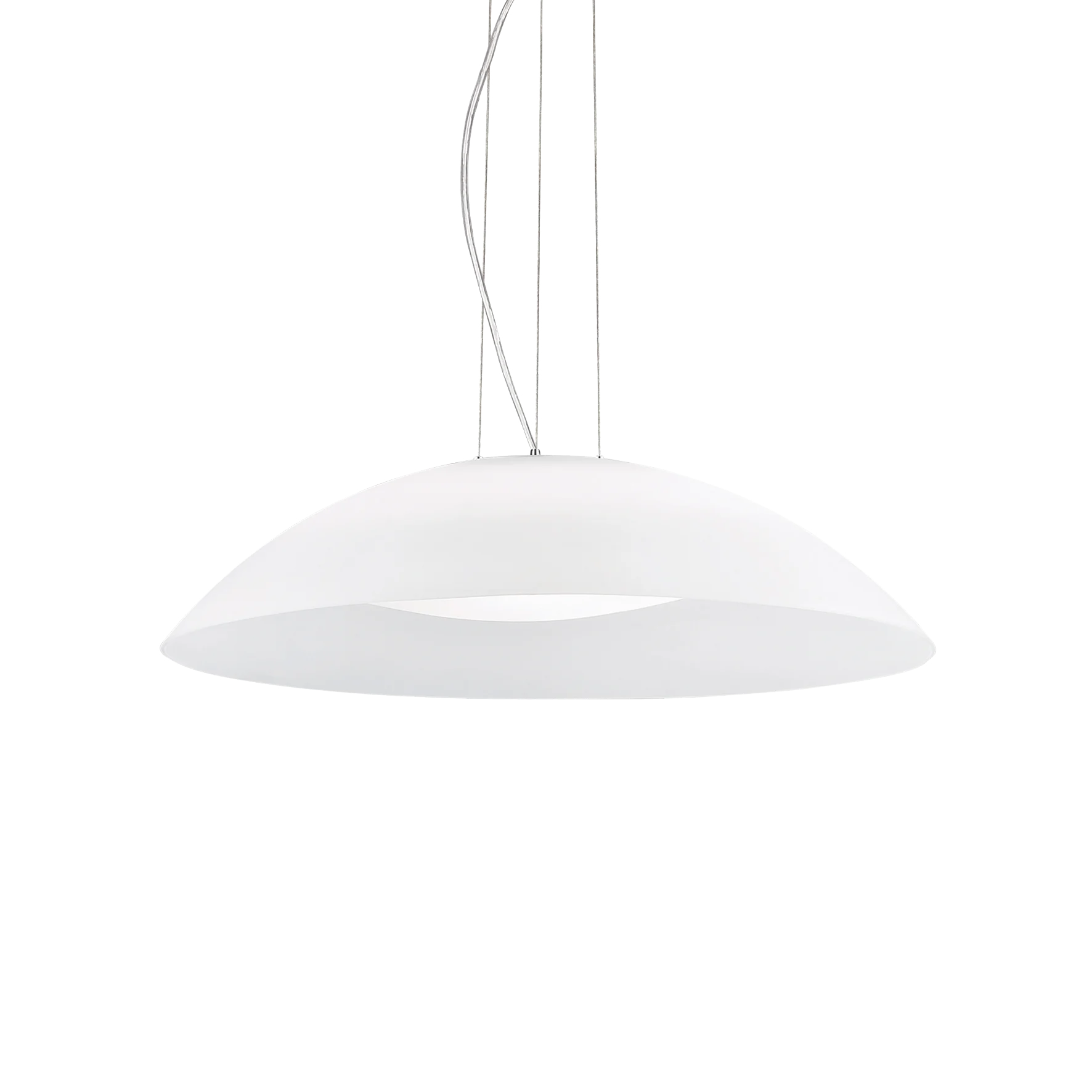 Lámpara colgante Ideal Lux Lena blanco cristal 3 luces 180W Ø64cm
