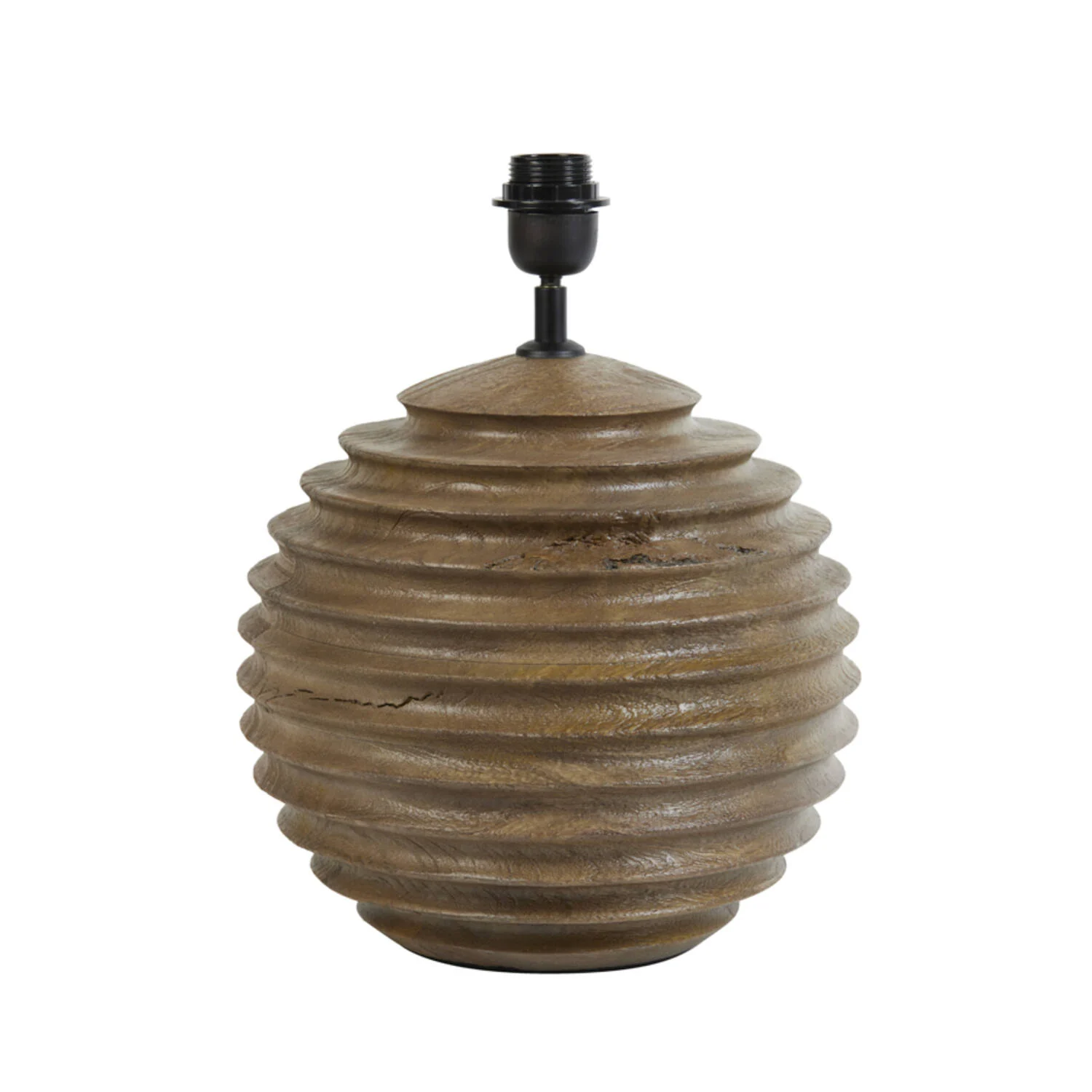 Base de lámpara de madera con patrón de estrías Light & Living Renzo