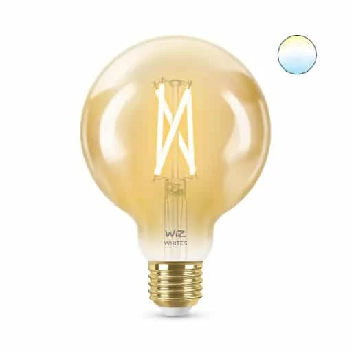 Philips Bombilla LED WiZ Filamento ámbar Globo G95 E27 6,7W WiFi E27 Vintage