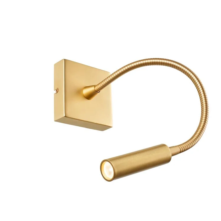 Aplique de pared con lector LedsC4 Tip LED oro mate 3000K táctil 05-5296-DN-DN