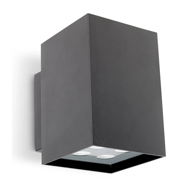 Aplique de exterior LedsC4 Afrodita Power Led Double Emission LED gris urbano 05-9773-Z5-37