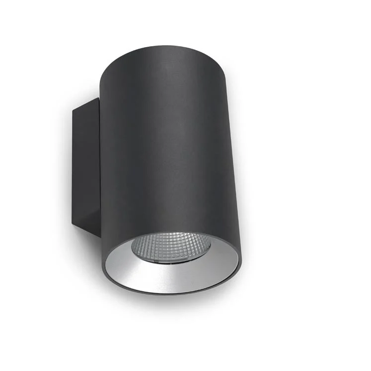 Aplique de exterior LedsC4 Cosmos Double Emission LED gris urbano 3000K IP66 05-9953-Z5-CL