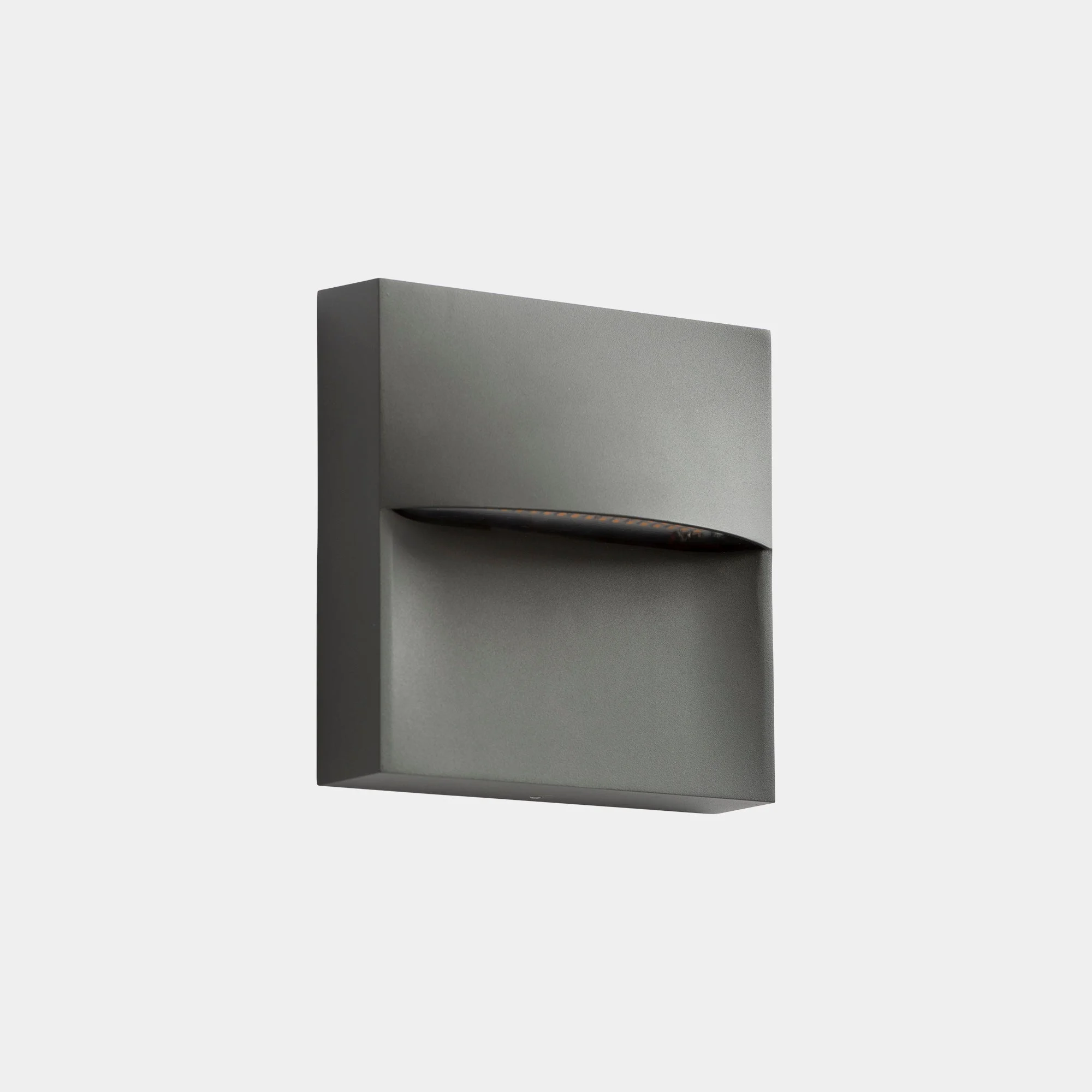Aplique de exterior LedsC4 Sam LED gris urbano CCT regulable IP66 14cm 05-E059-Z5-EH