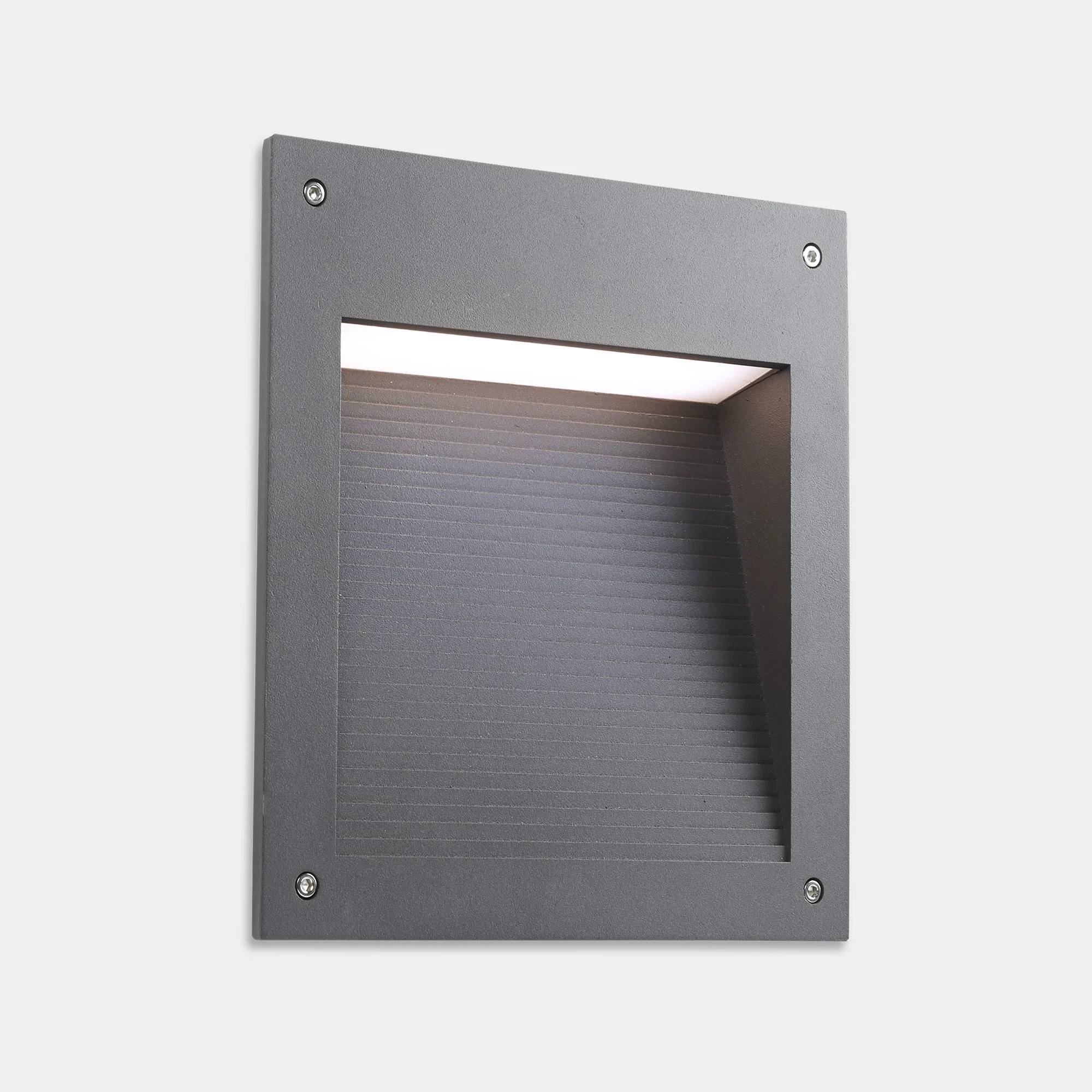 Empotrable de pared LedsC4 Micenas Asymmetrical Square LED gris urbano 05-E134-Z5-EH