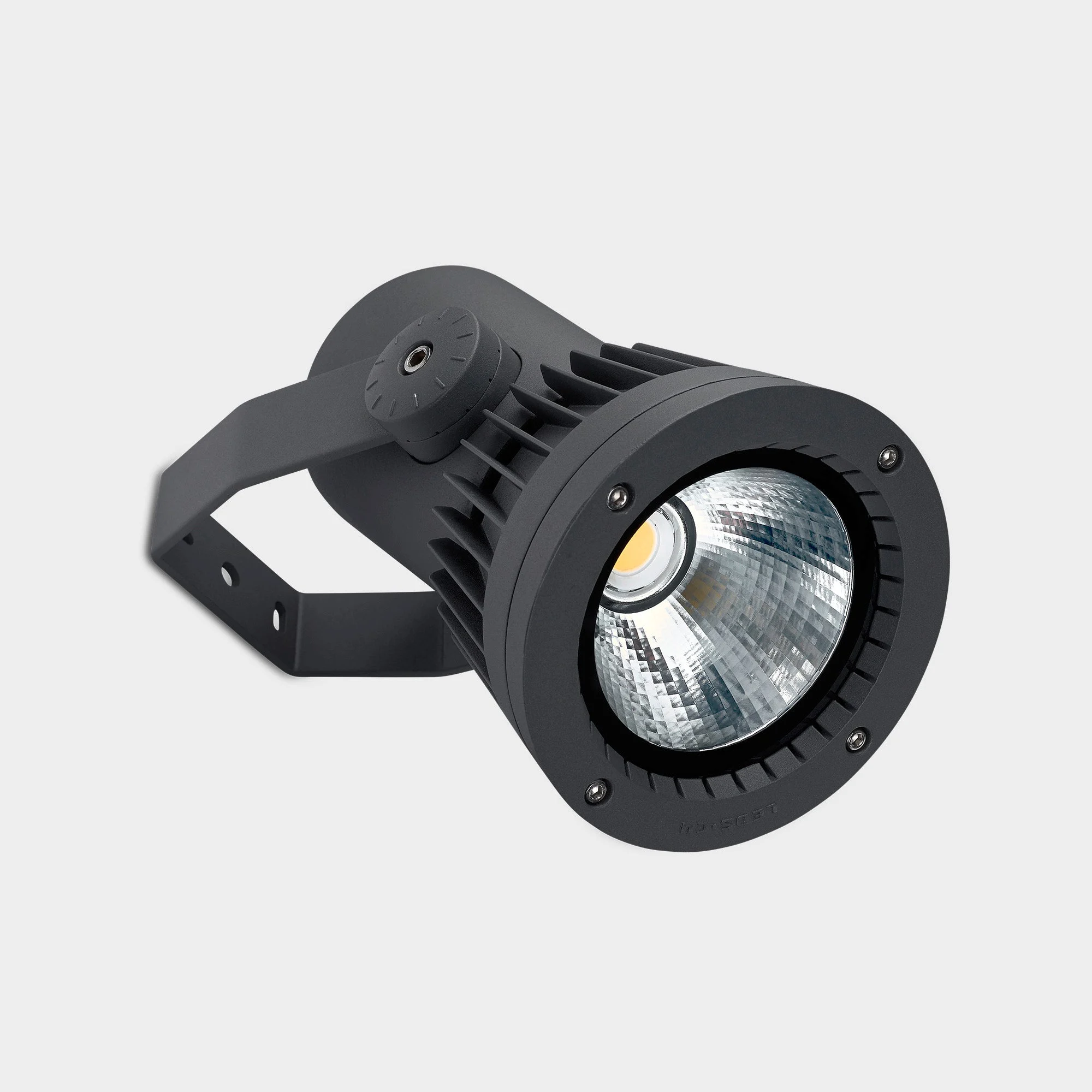 Proyector de exterior LedsC4 Hubble Cob Led gris urbano 2700K DALI IP65 Ø20,7cm 05-E166-Z5-CK