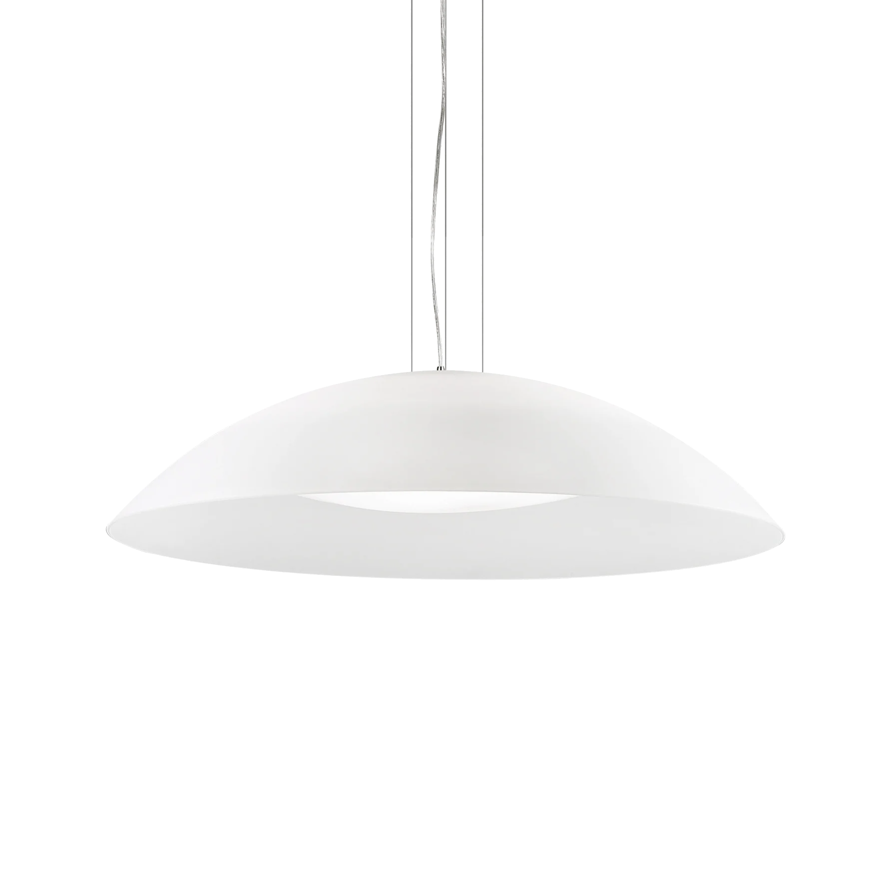 Lámpara colgante Ideal Lux Lena blanco cristal 3 luces 180W Ø74cm
