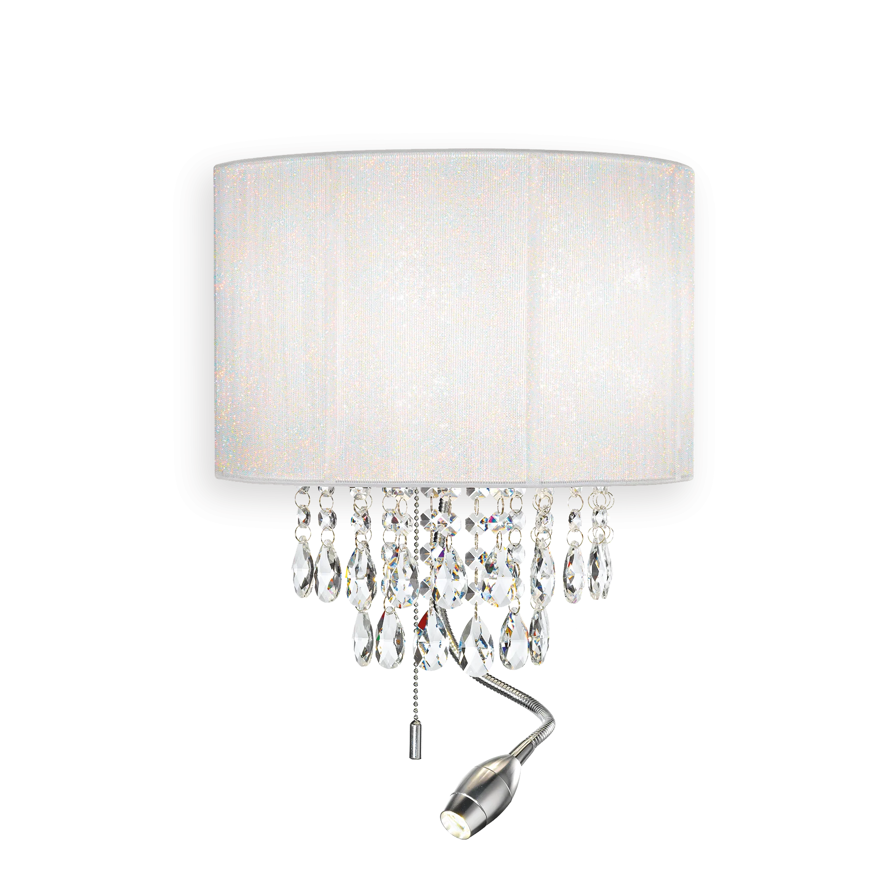 Aplique de pared Ideal Lux Opera blanco cristal y tela 3 luces 30cm