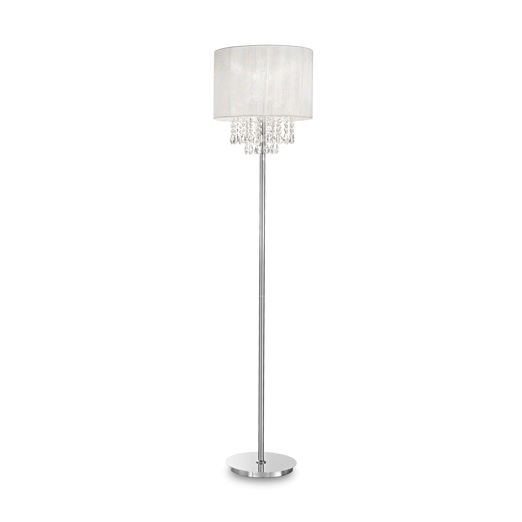 Lámpara de pie Ideal Lux Opera blanco cristal y tela 60W 163cm