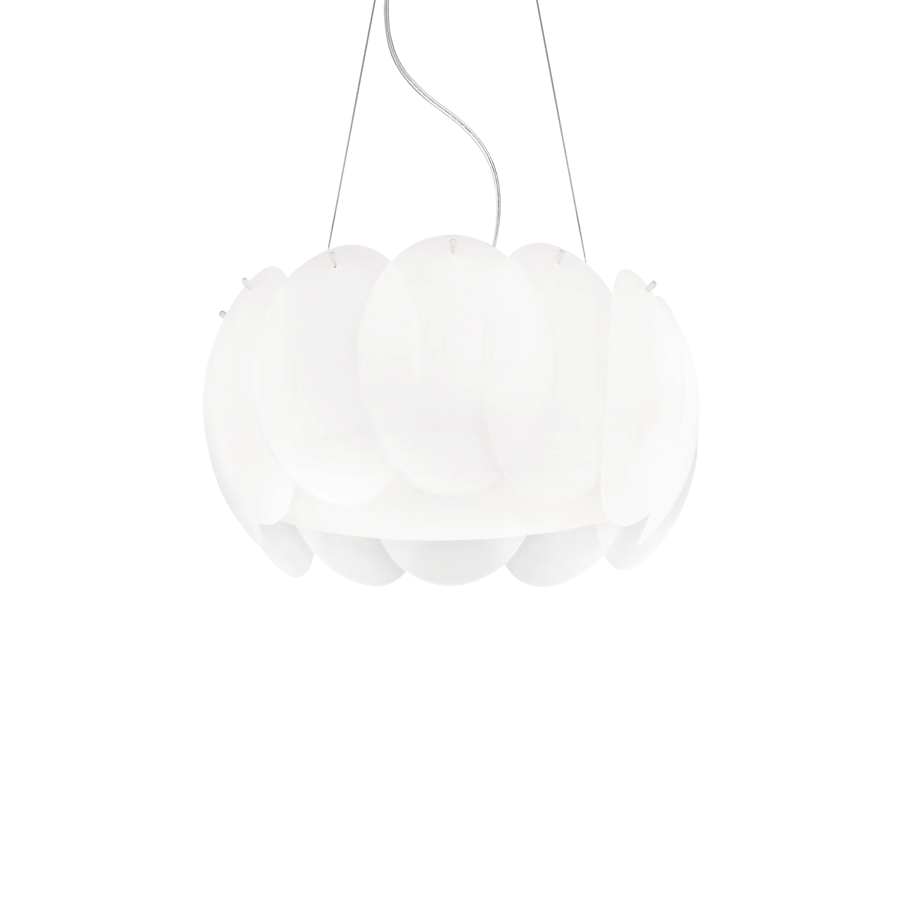 Lámpara colgante Ideal Lux Ovalino blanco cristal 5 luces 300W Ø44cm