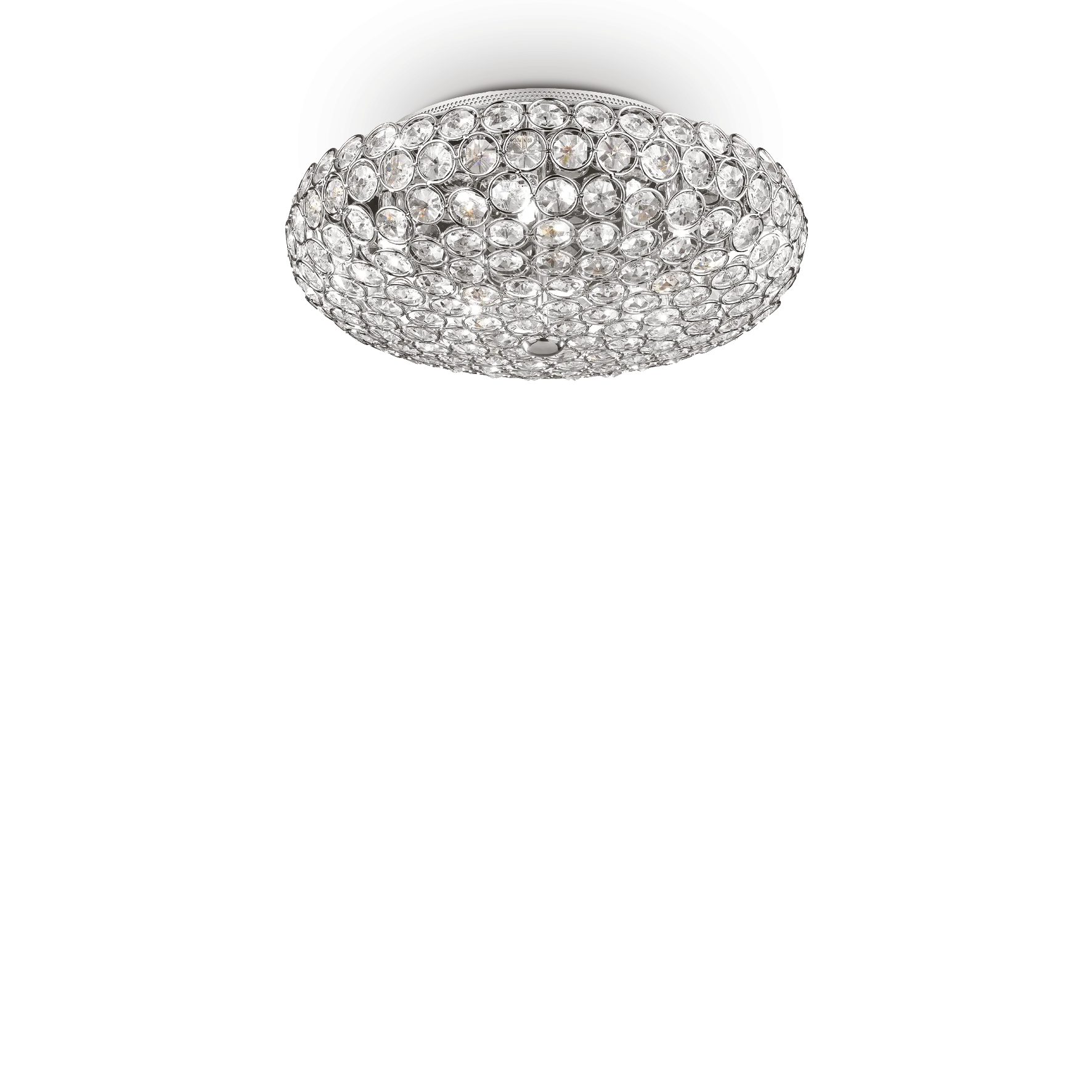 Plafón de techo Ideal Lux King cromo cristal y cerámica 5 luces 200W Ø38cm