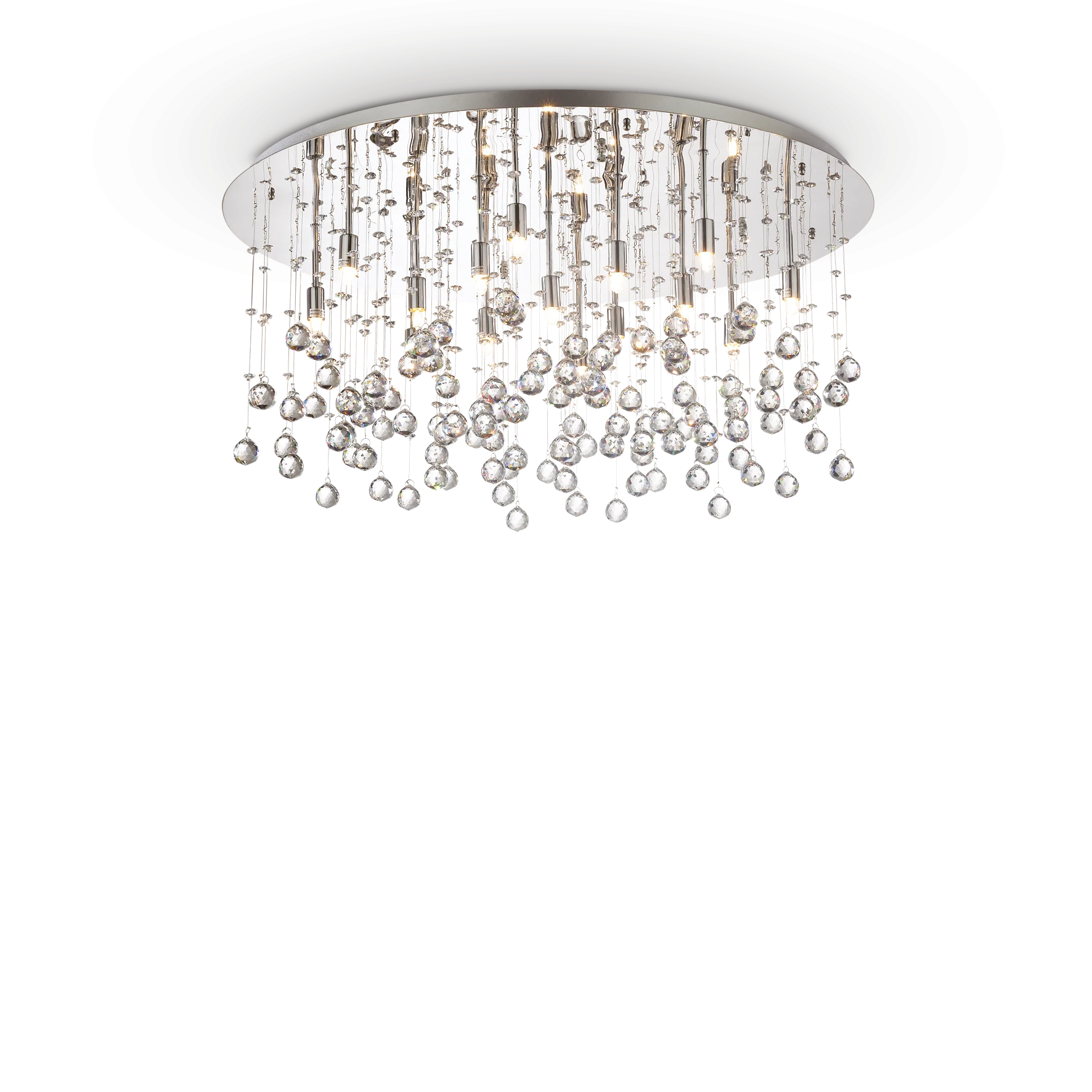Plafón de techo Ideal Lux Moonlight dorado cristal y cerámica 15 luces 600W Ø80cm