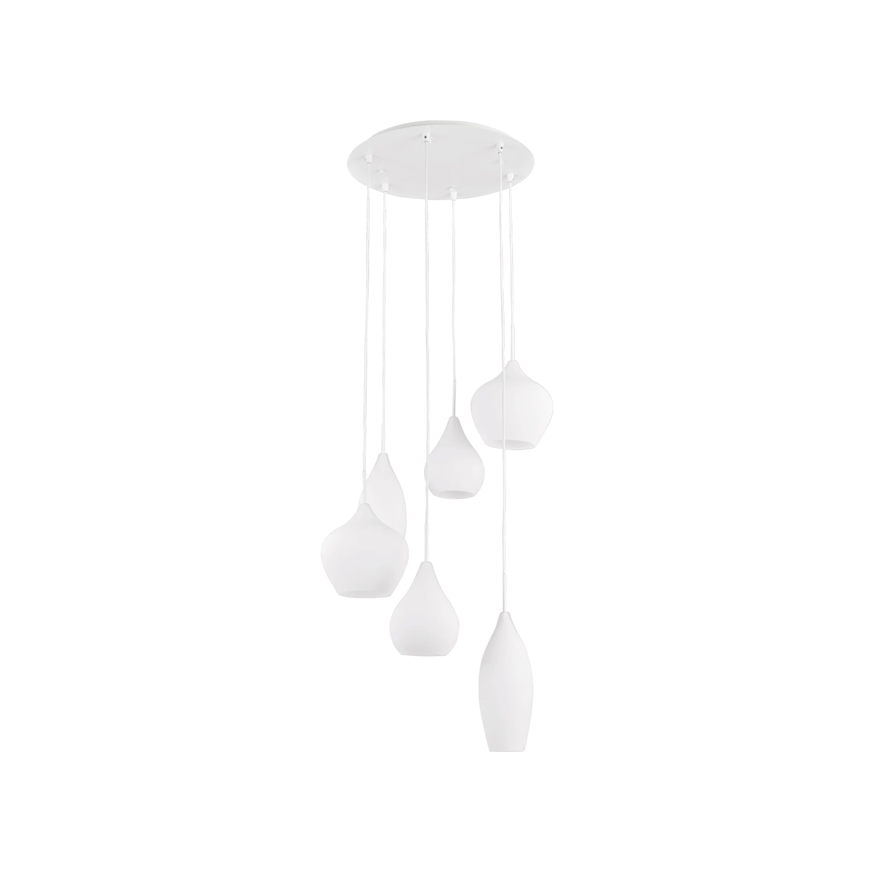 Lámpara colgante Ideal Lux Soft blanco cristal 6 luces 240W Ø60cm