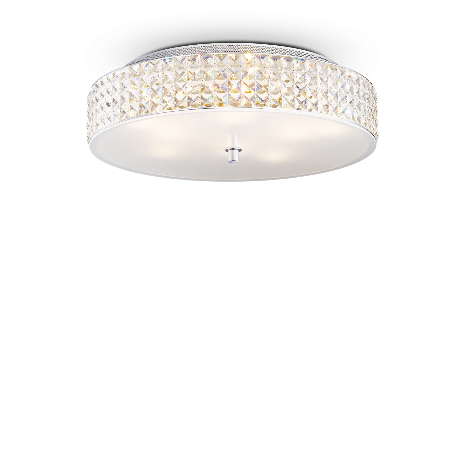 Plafón de techo Ideal Lux Roma cromo cristal y cerámica 9 luces 360W Ø50cm
