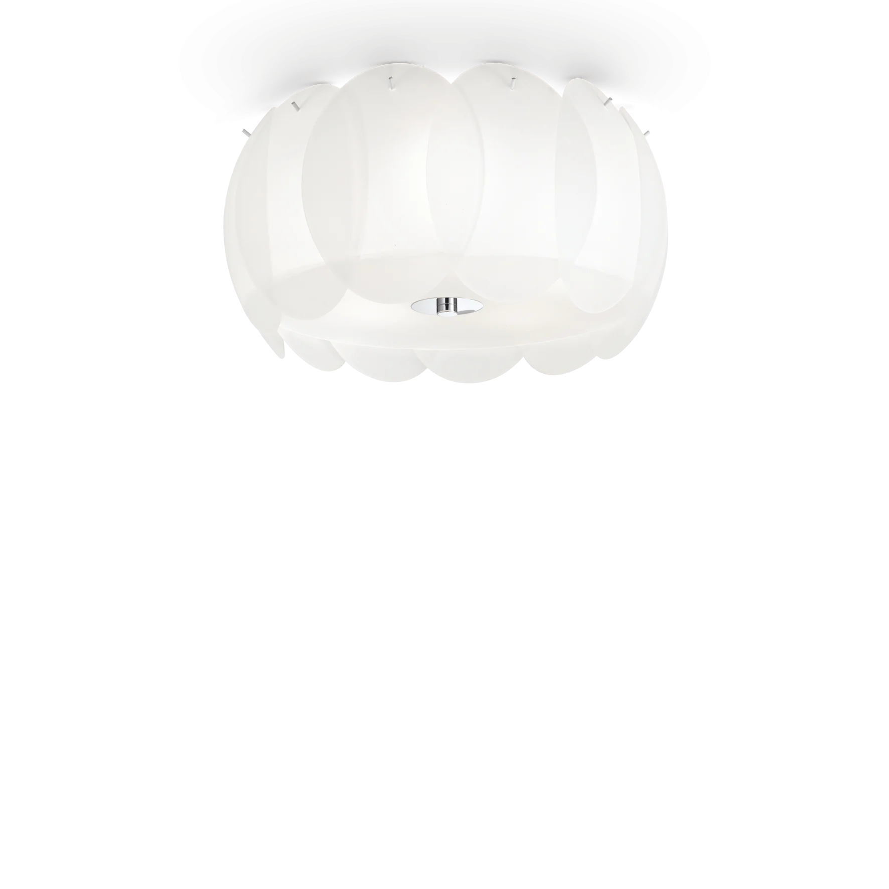 Plafón de techo Ideal Lux Ovalino blanco cristal 5 luces 300W Ø42,5cm