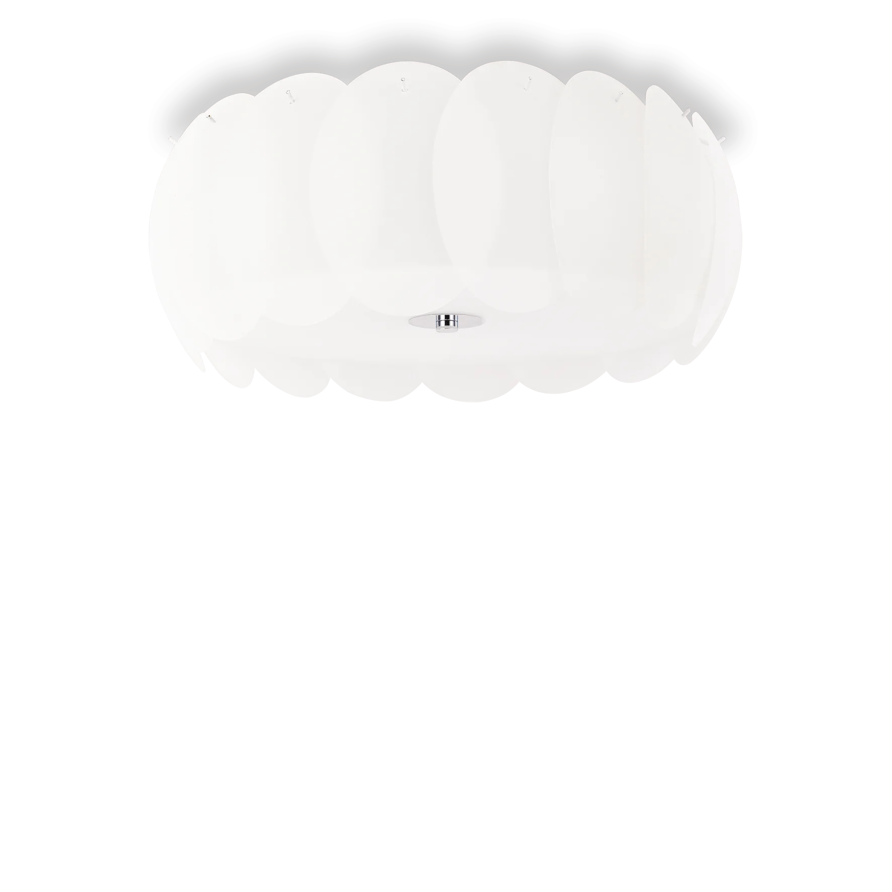 Plafón de techo Ideal Lux Ovalino blanco cristal 8 luces 480W Ø53,5cm