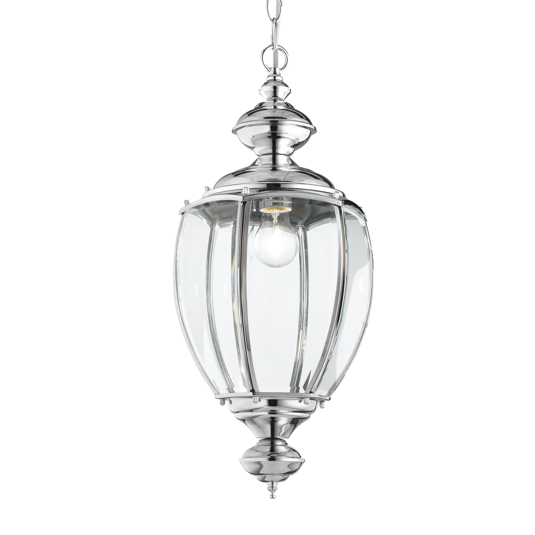 Lámpara colgante Ideal Lux Norma cromo cristal 60W Ø25cm