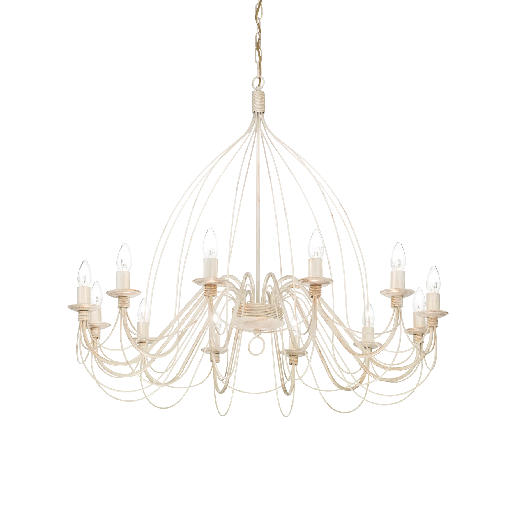 Lámpara colgante Ideal Lux Corte blanco 12 luces 480W Ø95cm