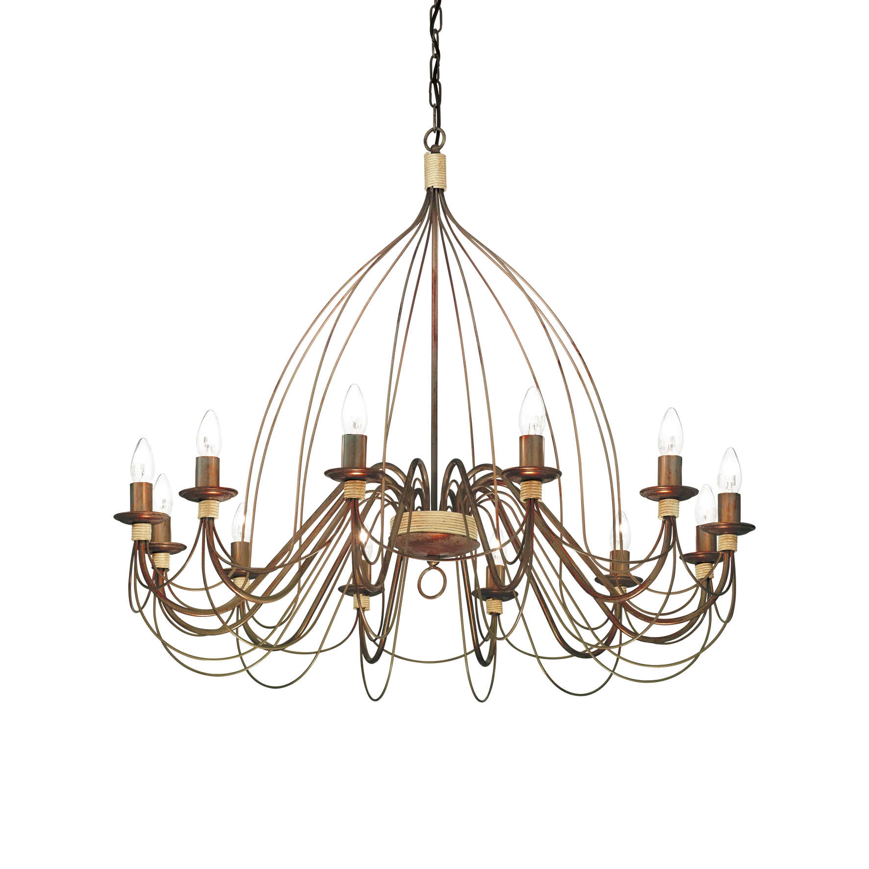 Lámpara colgante Ideal Lux Corte óxido 12 luces 480W Ø95cm