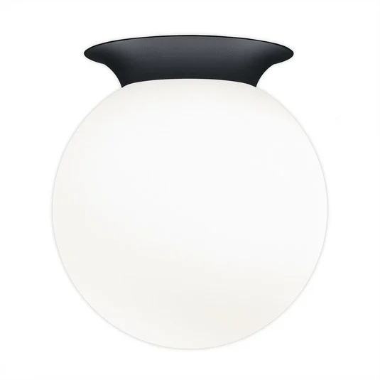 Plafón Blob, pantalla globo de cristal opalino, Ø 25 cm