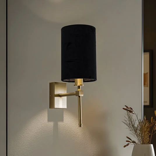Aplique de pared Azzi pantalla textil 1 luz negro