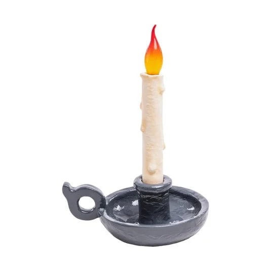Lámpara de mesa LED Grimm Bugia forma vela gris