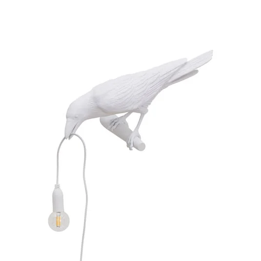 SELETTI Bombilla LED decorativa de pared, izquierda, blanca