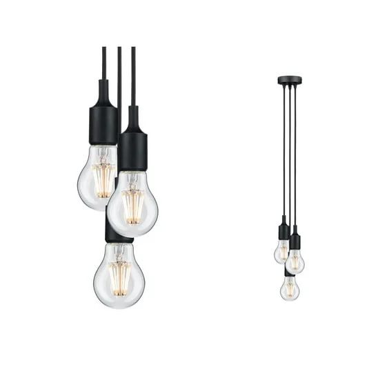 Paulmann Neordic Ketil colgante 3 luces negro