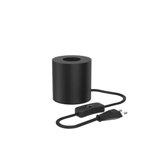 Lámpara de mesa Calex en forma de cilindro, negro