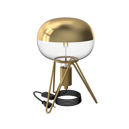 Calex Tripod lámpara de mesa, oro