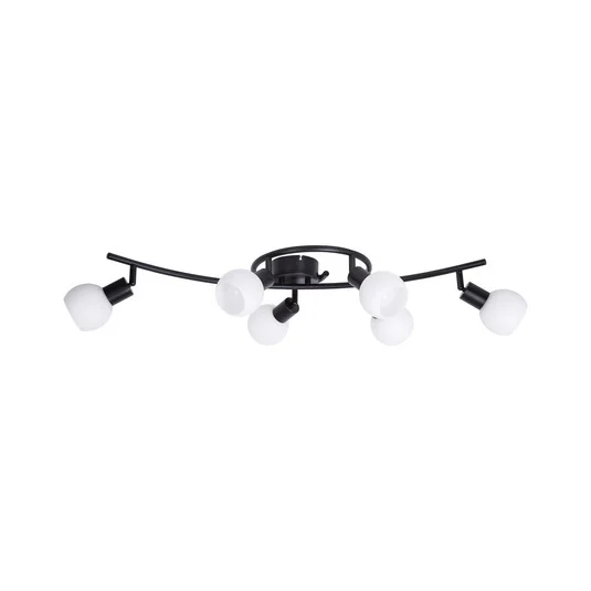 Foco de techo LED Loxy, negro, 6 luces
