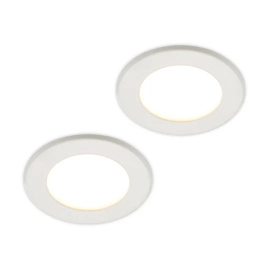 Prios Lámpara empotrable LED Cadance, blanca, 12 cm, juego de 2, CCT